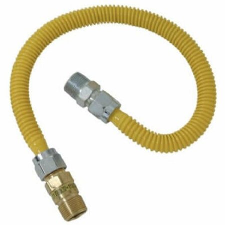 PINPOINT CSSC44R-48 P .50 x 48 in. Safety Plus Advantage Coated Stainless Steel- Gas Connector PI3246960